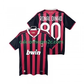 AC Milan RONALDINHO 80 2009 2010 Retro Maglia Prima Manica Corta